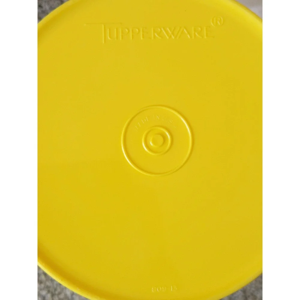 4 Vtg Tupperware Daffodil Sun Yellow Canister Set Sunburst Lids 805 807 809 811